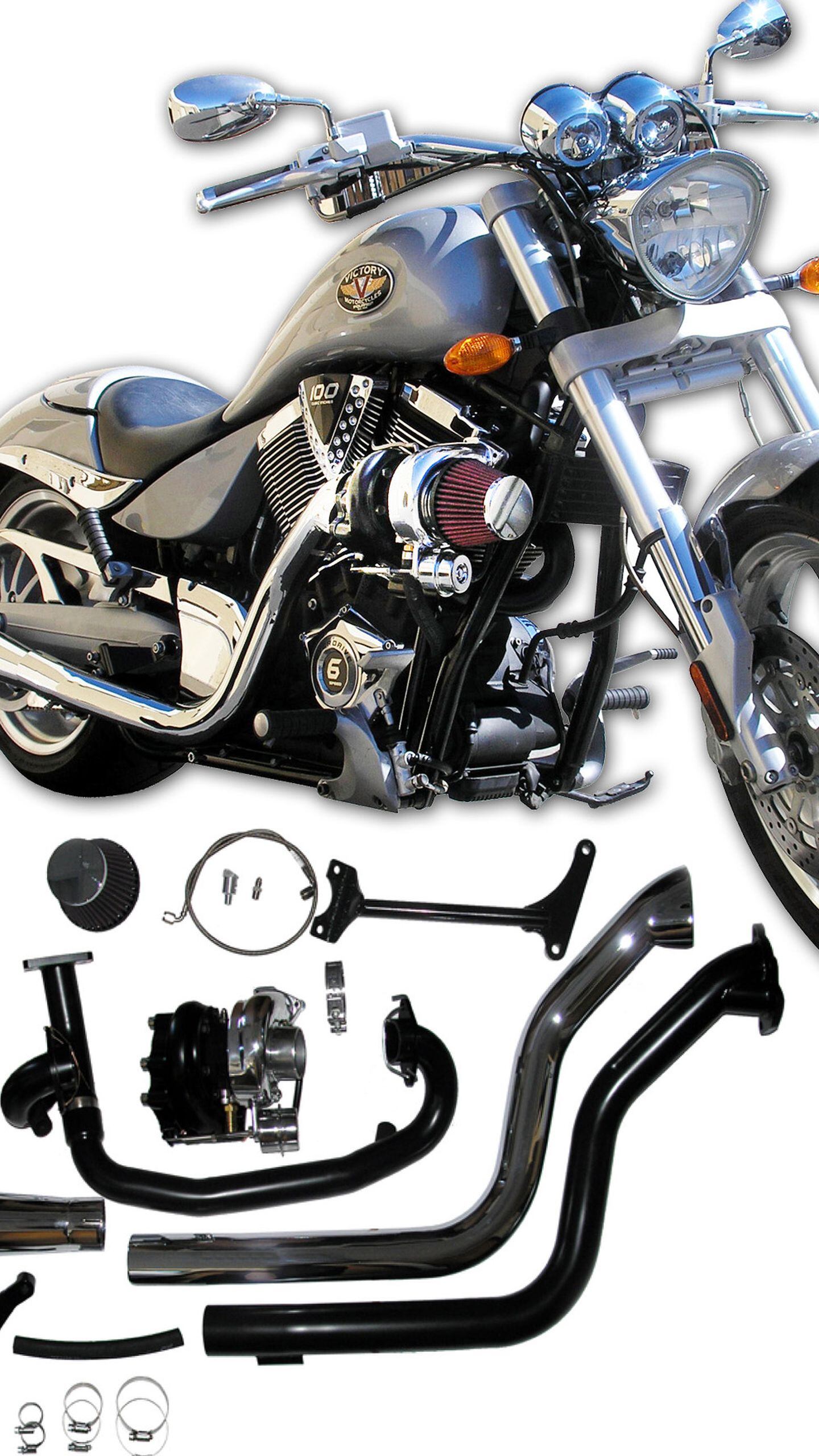 Bolt On Turbo Kit for Hottest Victory Machines Motorcycle Cruiser