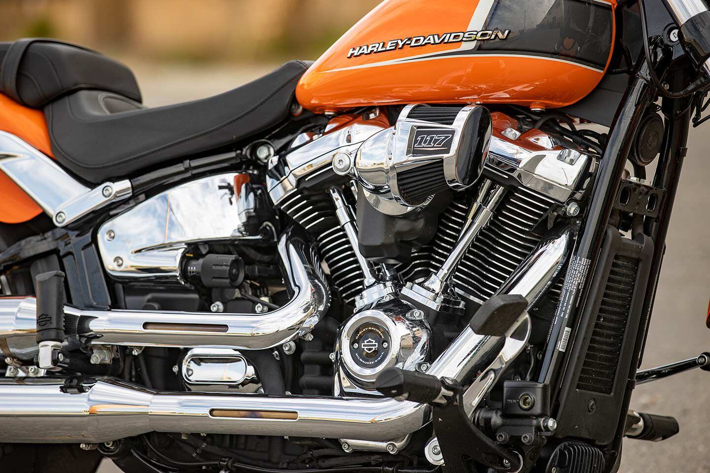 The largest engine currently offered in standard production H-D models is the Milwaukee-Eight 117.