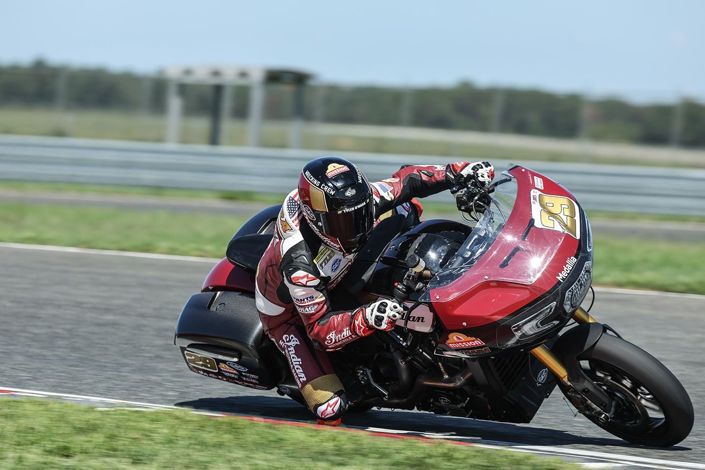 O’Hara’s ability to get the Indian Challenger around a racetrack as fast as he does is awe-inspiring. Kudos also to Indian for building a motorcycle that allows O’Hara (and teammate Jeremy McWilliams) to continue pushing the limits of what is possible on a bagger.