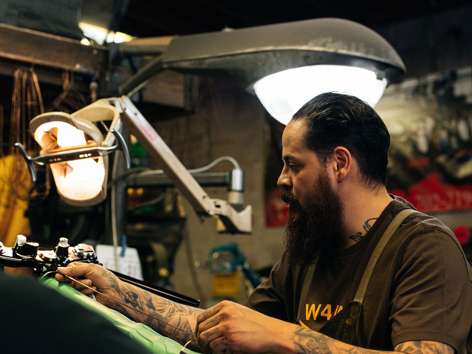 Christian Sosa is a hands-on builder, going to the wire to mock up form on the bike itself.