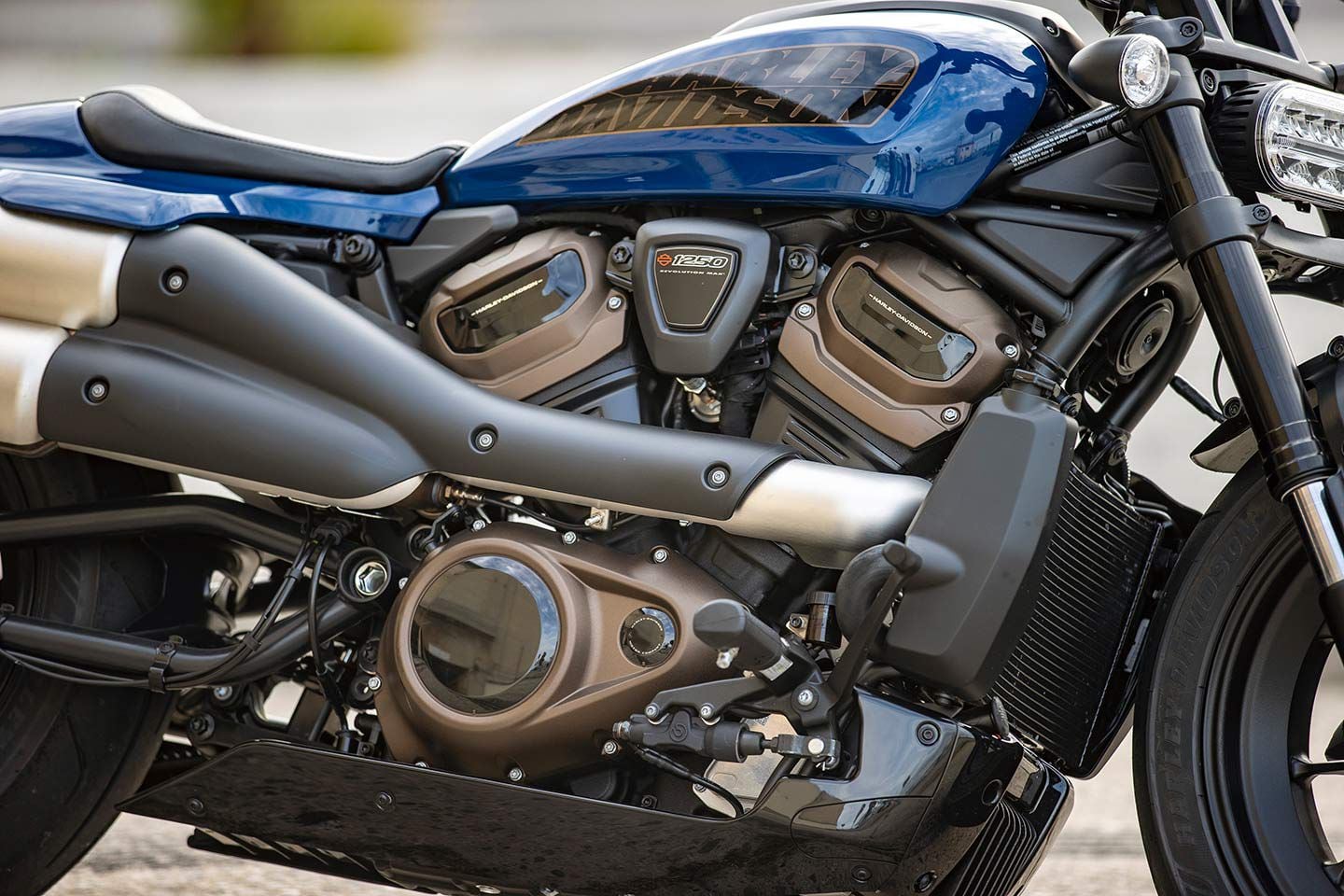 The Revolution Max 1250T looks nothing like a traditional Harley-Davidson engine.