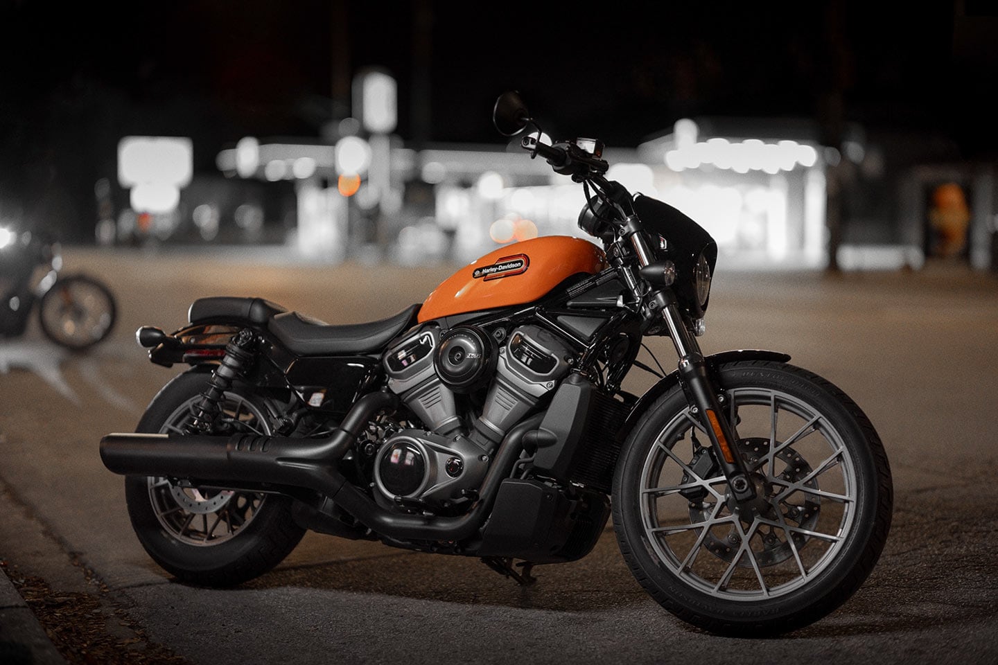 The Nightster Special in Baja Orange. Both models have three ride modes and ABS.