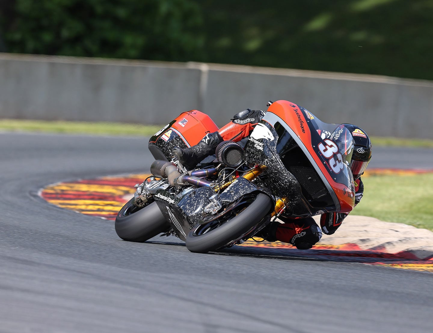 Harley-Davidson Factory rider Wyman slid by Herfoss at the finish line in Road America to win by just 0.039 second.