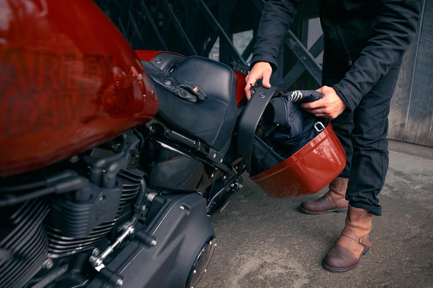 Saddlebags, which have nearly two cubic feet of capacity, can be removed quickly and easily.