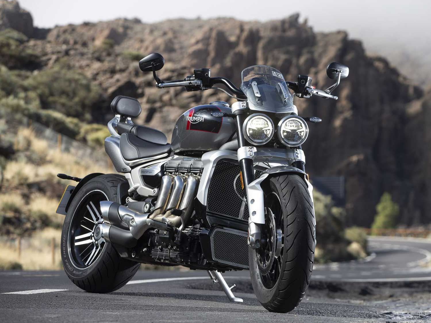 Triumph’s Rocket 3 GT has more touring-orienter ergonomics than its roadster counterpart.